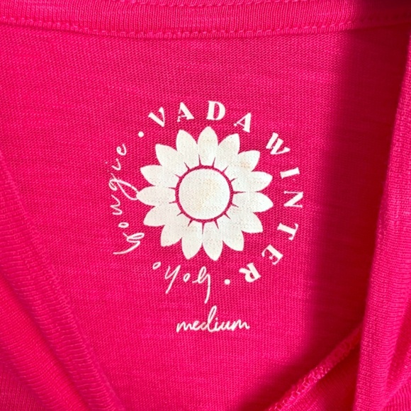 Vada Winter Bougie + Bright Dress Size Medium Pink Cotton Long T-Shirt Dress - Picture 5 of 6